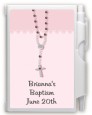 Rosary Beads Pink - Baptism / Christening Personalized Notebook Favor thumbnail