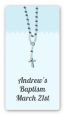Rosary Beads Blue - Custom Rectangle Baptism / Christening Sticker/Labels thumbnail