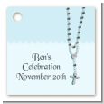 Rosary Beads Blue - Personalized Baptism / Christening Card Stock Favor Tags thumbnail