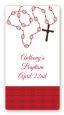 Rosary Beads Maroon - Custom Rectangle Baptism / Christening Sticker/Labels thumbnail