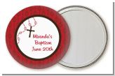 Rosary Beads Maroon - Personalized Baptism / Christening Pocket Mirror Favors