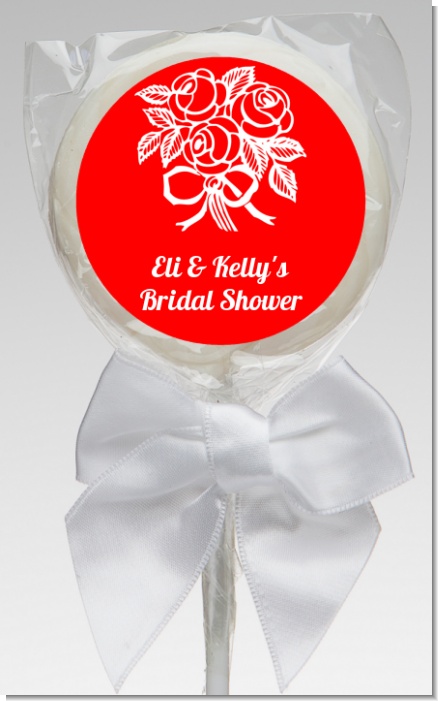 Roses - Personalized Bridal Shower Lollipop Favors