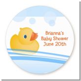 Rubber Ducky - Round Personalized Baby Shower Sticker Labels