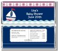 Sailboat Blue - Personalized Baby Shower Candy Bar Wrappers thumbnail