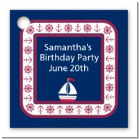 Sailboat Blue - Personalized Birthday Party Card Stock Favor Tags