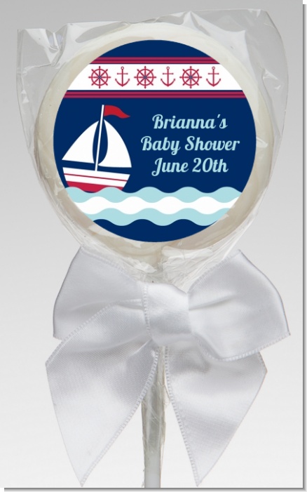 Sailboat Blue - Personalized Birthday Party Lollipop Favors