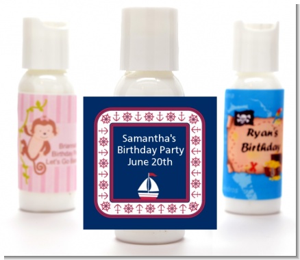 Sailboat Blue - Personalized Baby Shower Lotion Favors