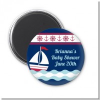 Sailboat Blue - Personalized Baby Shower Magnet Favors