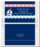 Sailboat Blue - Personalized Popcorn Wrapper Baby Shower Favors
