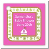 Sailboat Pink - Personalized Baby Shower Card Stock Favor Tags