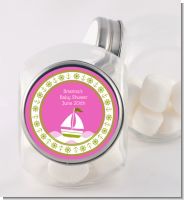 Sailboat Pink - Personalized Baby Shower Candy Jar