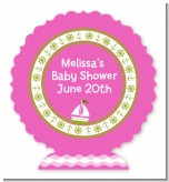 Sailboat Pink - Personalized Baby Shower Centerpiece Stand