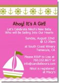 Sailboat Pink - Baby Shower Invitations