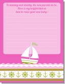 Sailboat Pink - Baby Shower Notes of Advice
