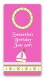 Sailboat Pink - Custom Rectangle Birthday Party Sticker/Labels thumbnail