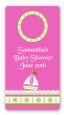 Sailboat Pink - Custom Rectangle Baby Shower Sticker/Labels thumbnail