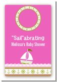 Sailboat Pink - Custom Large Rectangle Baby Shower Sticker/Labels