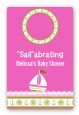 Sailboat Pink - Custom Large Rectangle Baby Shower Sticker/Labels thumbnail