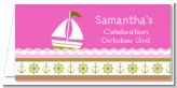 Sailboat Pink - Personalized Baby Shower Place Cards