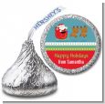 Santa And His Reindeer - Hershey Kiss Christmas Sticker Labels thumbnail