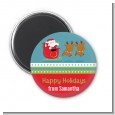 Santa And His Reindeer - Personalized Christmas Magnet Favors thumbnail