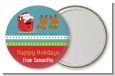 Santa And His Reindeer - Personalized Christmas Pocket Mirror Favors thumbnail