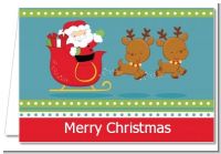 Santa And His Reindeer - Christmas Thank You Cards