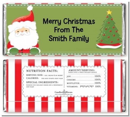 Santa Claus - Personalized Christmas Candy Bar Wrappers
