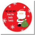 Santa Claus - Round Personalized Christmas Sticker Labels thumbnail