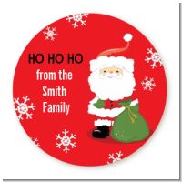Santa Claus - Round Personalized Christmas Sticker Labels