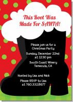 Santa's Boot - Christmas Invitations