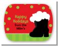 Santa's Boot - Personalized Christmas Rounded Corner Stickers thumbnail