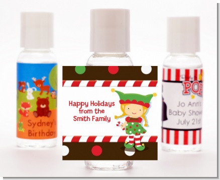 Santa's Little Elfie - Personalized Christmas Hand Sanitizers Favors