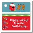 Santa And His Reindeer - Personalized Christmas Card Stock Favor Tags thumbnail