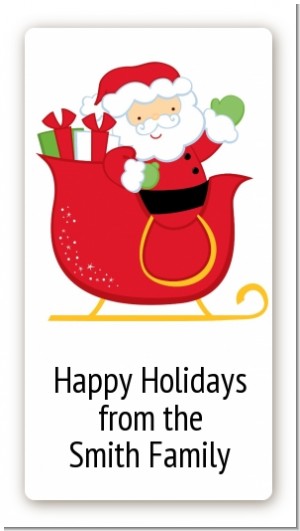 Santa's Sleigh - Custom Rectangle Christmas Sticker/Labels