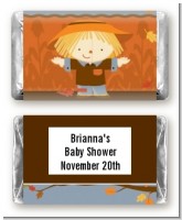 Scarecrow Fall Theme - Personalized Baby Shower Mini Candy Bar Wrappers