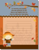 Scarecrow Fall Theme - Baby Shower Notes of Advice