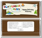 Scavenger Hunt - Personalized Birthday Party Candy Bar Wrappers