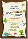 Scavenger Hunt - Birthday Party Invitations