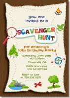 Scavenger Hunt - Birthday Party Invitations