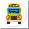School Bus - Round Personalized School Sticker Labels thumbnail