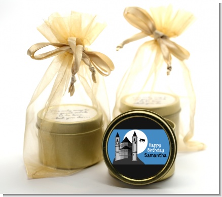 School of Wizardry - Birthday Party Gold Tin Candle Favors