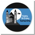 School of Wizardry - Round Personalized Birthday Party Sticker Labels thumbnail