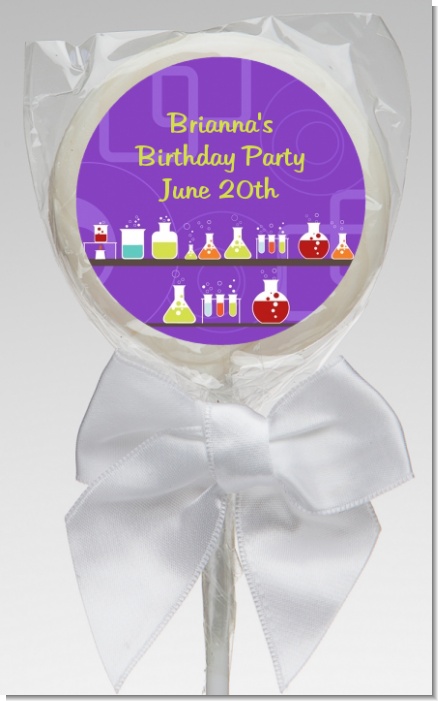 Science Lab - Personalized Birthday Party Lollipop Favors
