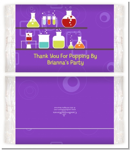 Science Lab - Personalized Popcorn Wrapper Birthday Party Favors