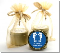 Sea Horses - Bridal Shower Gold Tin Candle Favors