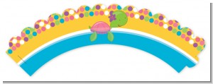 Sea Turtle Girl - Baby Shower Cupcake Wrappers