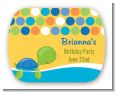 Sea Turtle Boy - Personalized Birthday Party Rounded Corner Stickers thumbnail