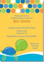 Sea Turtle Boy - Birthday Party Invitations