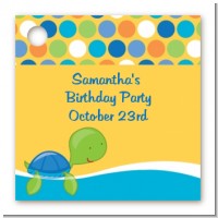 Sea Turtle Boy - Personalized Birthday Party Card Stock Favor Tags
